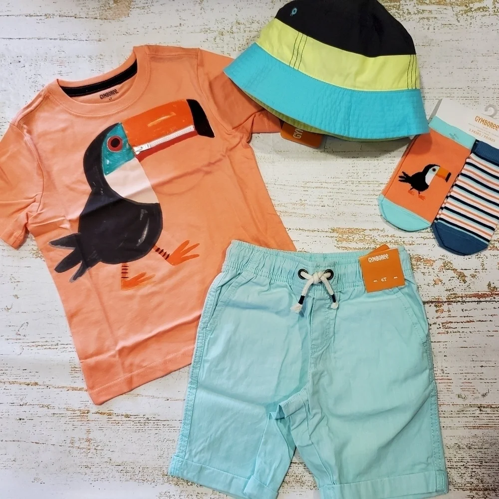 4T NWT Toucan Set True Blue Summer Collection Gymboree
